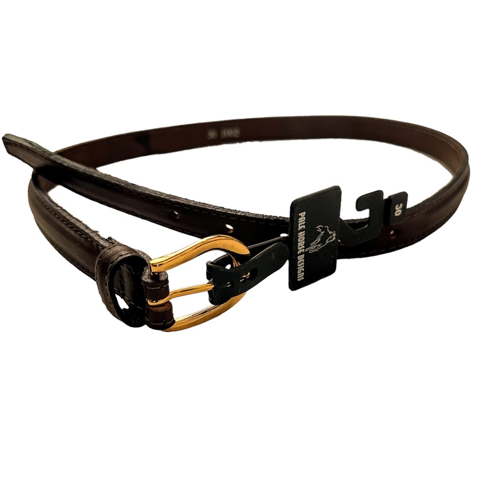 Dark Brown Belt Narrow NWT Gold Hardware Pale Horse Designs Size 30